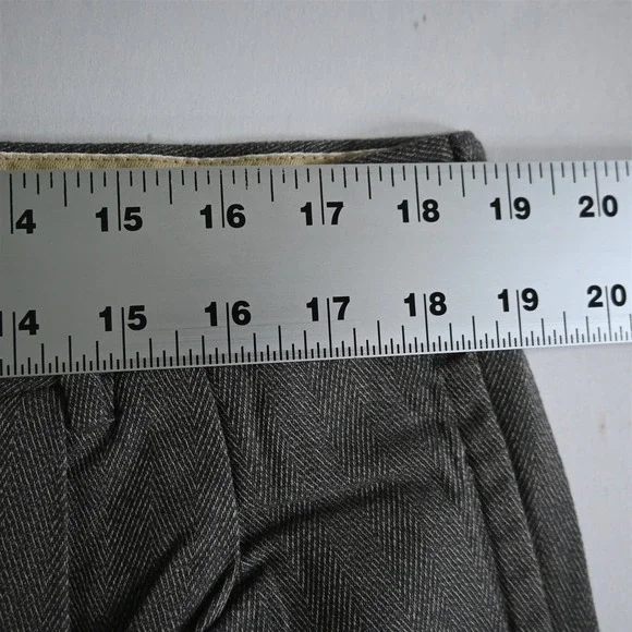 Gant 36x30 Brown Herringbone 100%‎ Cotton Pleated Cuffed Dress Pants